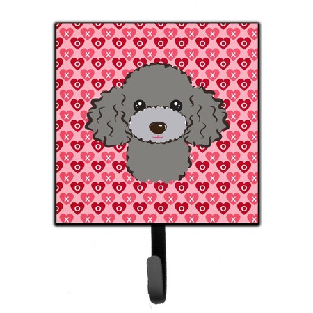 Jensendistributionservices Silver Gray Poodle Hearts Leash or Key Holder MI1711358